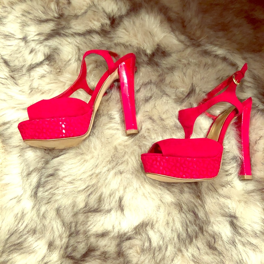 Red cute heels! Worn once!